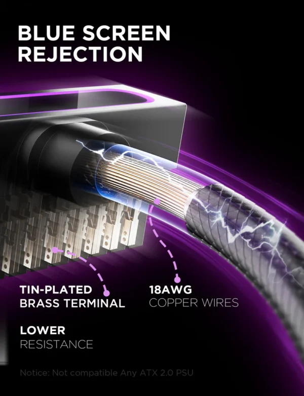 Hydrus ARGB 24-Pin PSU Extension Cable – 30 cm