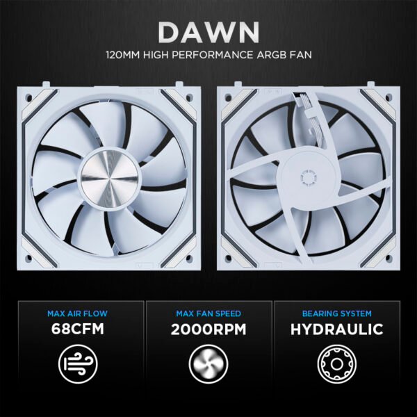 Asiahorse DAWN 120mm ARGB PWM Case Fan Daisy Chain Low Noise