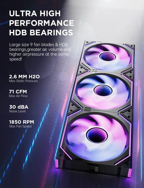 AsiaHorse Dawn Pro 120mm ARGB PWM Case Fan – High Performance Cooling