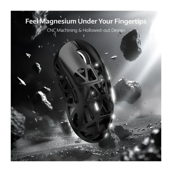 ATTACK SHARK R2 Magnesium Alloy Wireless Gaming Mouse – PAW3950 Sensor, 8K Hz, Tri-Mode, 45g