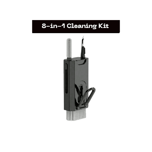 8-in-1 Cleaning Kit for Screens, Mobile Phones, Keyboards and Cameras - Black