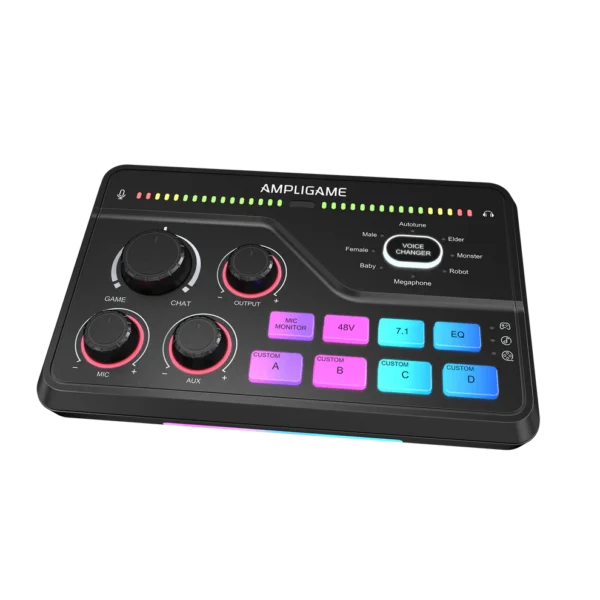 FIFINE-ampligame-SC8-audio-mixer-black-front-view FIFINE SC8